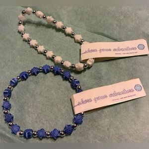 Blue and White Snowflake Bead Bracelets - Disney Tag from Trrrtlz